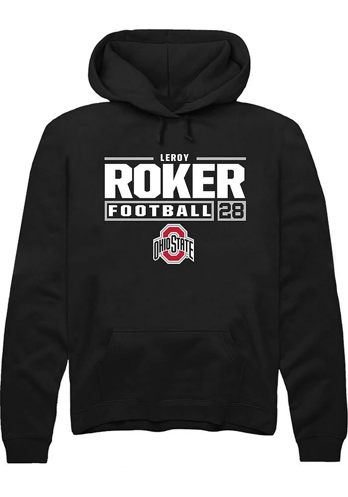 Leroy Roker Rally Ohio State Buckeyes Mens NIL Stacked Box Long Sleeve Hoodie