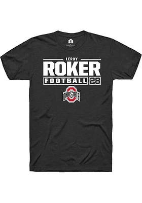 Leroy Roker Ohio State Buckeyes Rally NIL Stacked Box Short Sleeve T Shirt