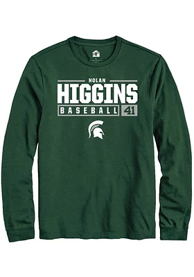 Nolan Higgins Michigan State Spartans Rally NIL Stacked Box Long Sleeve T Shirt