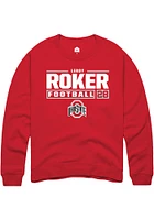 Leroy Roker Rally Ohio State Buckeyes Mens NIL Stacked Box Long Sleeve Crew Sweatshirt