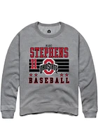 Marc Stephens Rally Ohio State Buckeyes Mens NIL Striped Long Sleeve Crew Sweatshirt