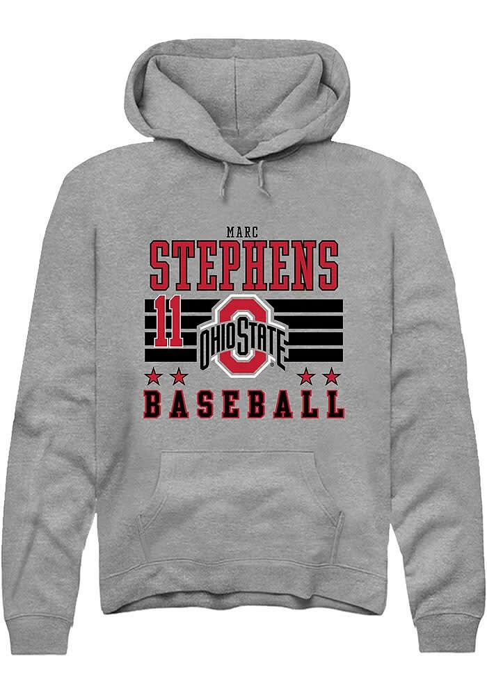 Marc Stephens Rally Ohio State Buckeyes Mens NIL Striped Long Sleeve Hoodie