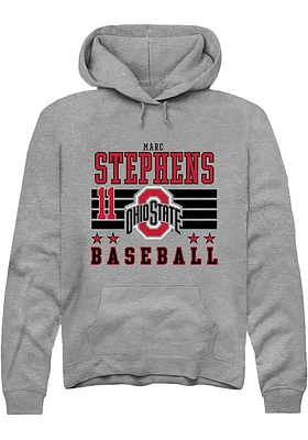 Marc Stephens Rally Ohio State Buckeyes Mens NIL Striped Long Sleeve Hoodie