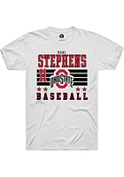 Marc Stephens  Ohio State Buckeyes White Rally NIL Striped Short Sleeve T Shirt