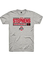 Marc Stephens  Ohio State Buckeyes Ash Rally NIL Stacked Box Short Sleeve T Shirt