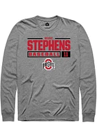 Marc Stephens  Ohio State Buckeyes Graphite Rally NIL Stacked Box Long Sleeve T Shirt