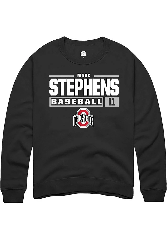 Marc Stephens Rally Ohio State Buckeyes Mens NIL Stacked Box Long Sleeve Crew Sweatshirt