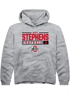 Marc Stephens  Rally Ohio State Buckeyes Youth Grey NIL Stacked Box Long Sleeve Hoodie