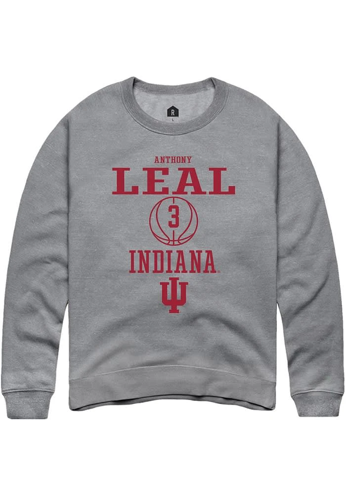 Anthony Leal Rally Indiana Hoosiers Mens Graphite NIL Sport Icon Long Sleeve Crew Sweatshirt