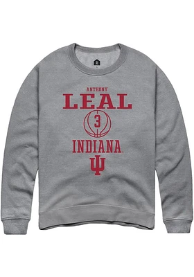 Anthony Leal  Rally Indiana Hoosiers Mens Graphite NIL Sport Icon Long Sleeve Crew Sweatshirt