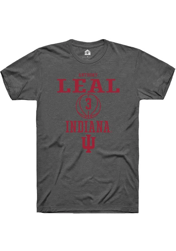 Anthony Leal Indiana Hoosiers Dark Grey Rally NIL Sport Icon Short Sleeve T Shirt