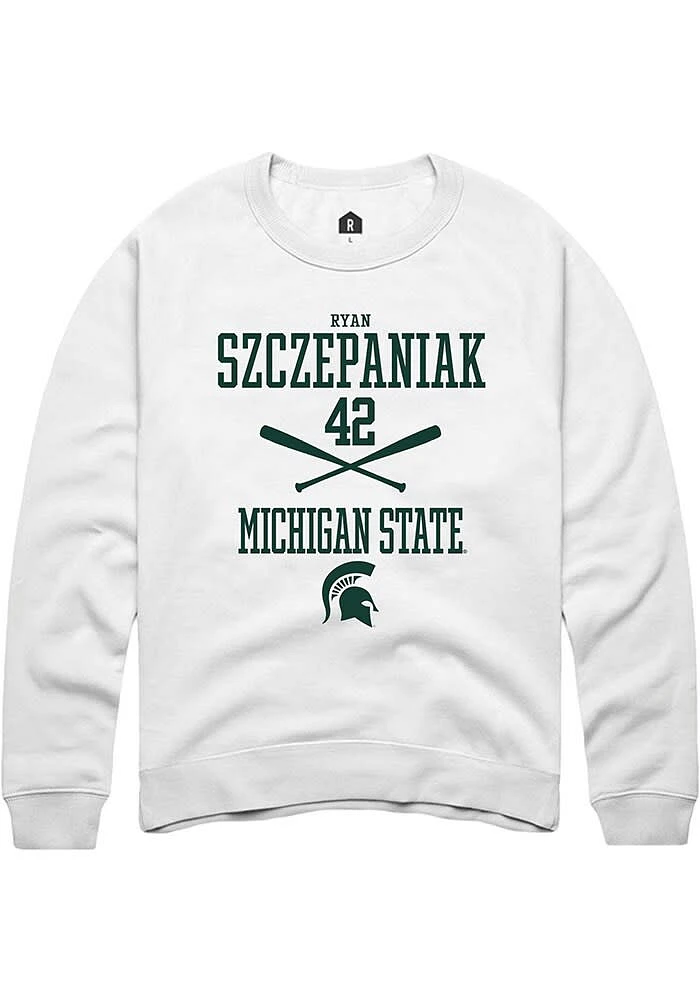 Ryan Szczepaniak Rally Michigan State Spartans Mens NIL Sport Icon Long Sleeve Crew Sweatsh