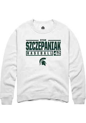Ryan Szczepaniak Rally Michigan State Spartans Mens NIL Stacked Box Long Sleeve Crew Sweats