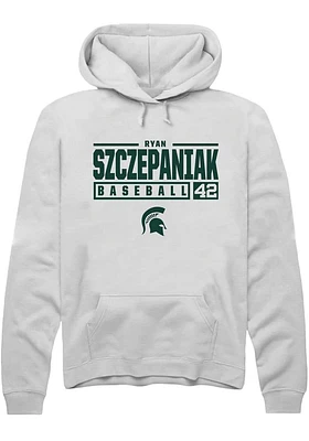 Ryan Szczepaniak Rally Michigan State Spartans Mens NIL Stacked Box Long Sleeve Hoodie