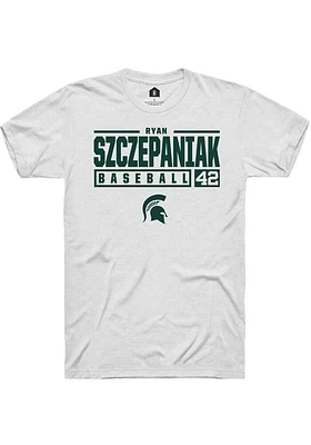 Ryan Szczepaniak Michigan State Spartans Rally NIL Stacked Box Short Sleeve T Shirt