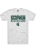 Ryan Szczepaniak Michigan State Spartans Rally NIL Stacked Box Short Sleeve T Shirt
