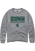 Ryan Szczepaniak  Rally Michigan State Spartans Mens Graphite NIL Stacked Box Long Sleeve Crew Swe..