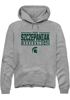 Ryan Szczepaniak  Rally Michigan State Spartans Mens Graphite NIL Stacked Box Long Sleeve Hoodie