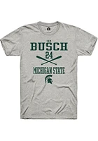 Sam Busch  Michigan State Spartans Ash Rally NIL Sport Icon Short Sleeve T Shirt
