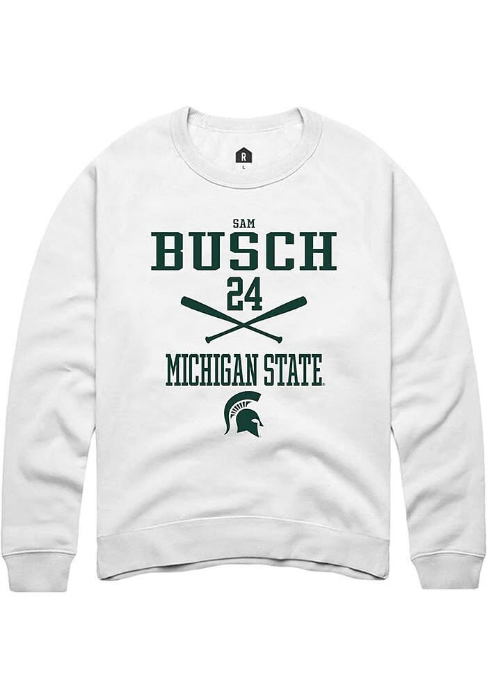 Sam Busch Rally Michigan State Spartans Mens NIL Sport Icon Long Sleeve Crew Sweatshirt