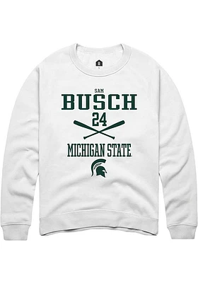 Sam Busch Rally Michigan State Spartans Mens NIL Sport Icon Long Sleeve Crew Sweatshirt
