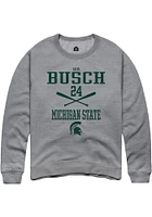 Sam Busch  Rally Michigan State Spartans Mens Graphite NIL Sport Icon Long Sleeve Crew Sweatshirt