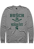 Sam Busch  Michigan State Spartans Graphite Rally NIL Sport Icon Long Sleeve T Shirt