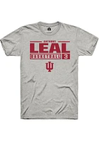 Anthony Leal  Indiana Hoosiers Ash Rally NIL Stacked Box Short Sleeve T Shirt