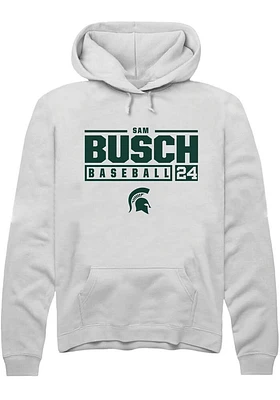 Sam Busch Rally Michigan State Spartans Mens NIL Stacked Box Long Sleeve Hoodie