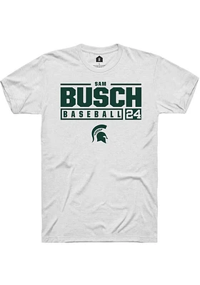 Sam Busch Michigan State Spartans Rally NIL Stacked Box Short Sleeve T Shirt