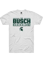 Sam Busch Michigan State Spartans Rally NIL Stacked Box Short Sleeve T Shirt