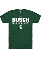 Sam Busch Michigan State Spartans Rally NIL Stacked Box Short Sleeve T Shirt