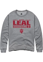 Anthony Leal  Rally Indiana Hoosiers Mens Graphite NIL Stacked Box Long Sleeve Crew Sweatshirt