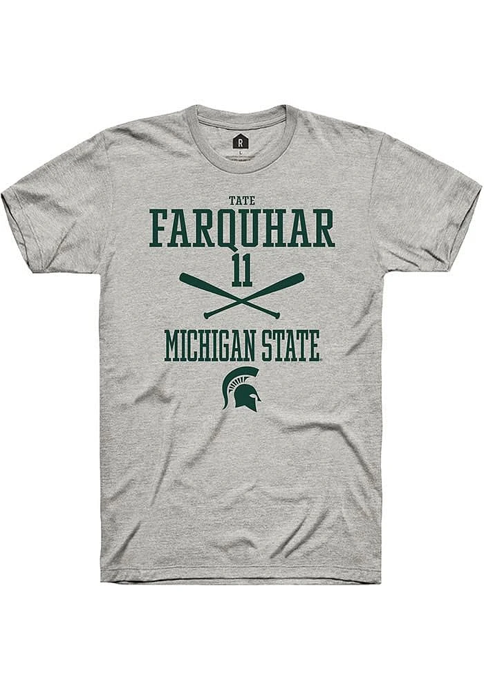 Tate Farquhar Michigan State Spartans Ash Rally NIL Sport Icon Short Sleeve T Shirt
