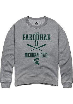 Tate Farquhar  Rally Michigan State Spartans Mens Graphite NIL Sport Icon Long Sleeve Crew Sweatsh..