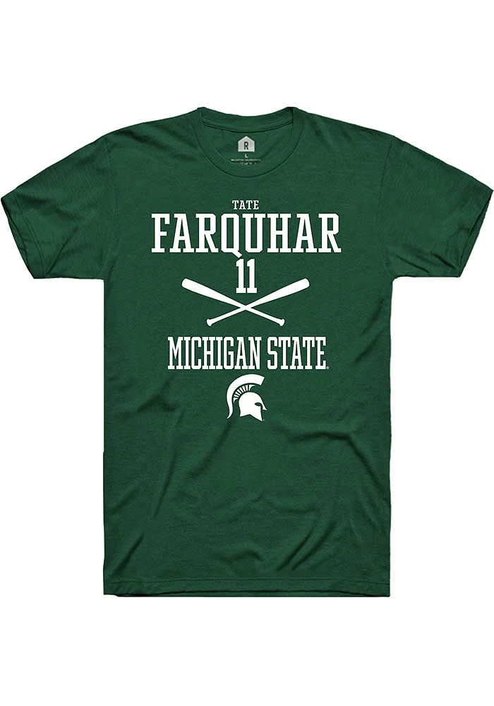 Tate Farquhar Michigan State Spartans Green Rally NIL Sport Icon Short Sleeve T Shirt