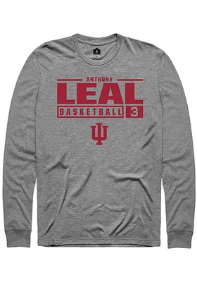 Anthony Leal  Indiana Hoosiers Graphite Rally NIL Stacked Box Long Sleeve T Shirt