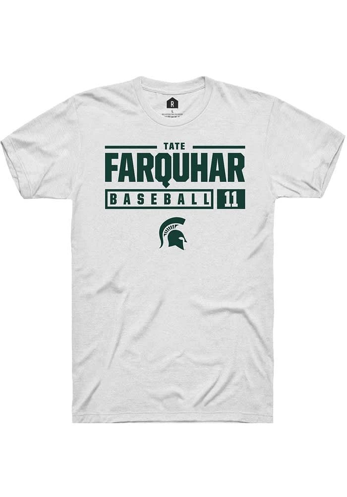 Tate Farquhar Michigan State Spartans Rally NIL Stacked Box Short Sleeve T Shirt