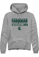 Tate Farquhar  Rally Michigan State Spartans Mens Graphite NIL Stacked Box Long Sleeve Hoodie