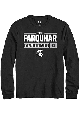 Tate Farquhar  Michigan State Spartans Black Rally NIL Stacked Box Long Sleeve T Shirt