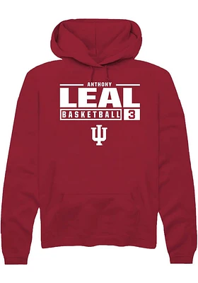 Anthony Leal  Rally Indiana Hoosiers Mens Red NIL Stacked Box Long Sleeve Hoodie