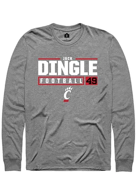 Jack Dingle  Cincinnati Bearcats Graphite Rally NIL Stacked Box Long Sleeve T Shirt