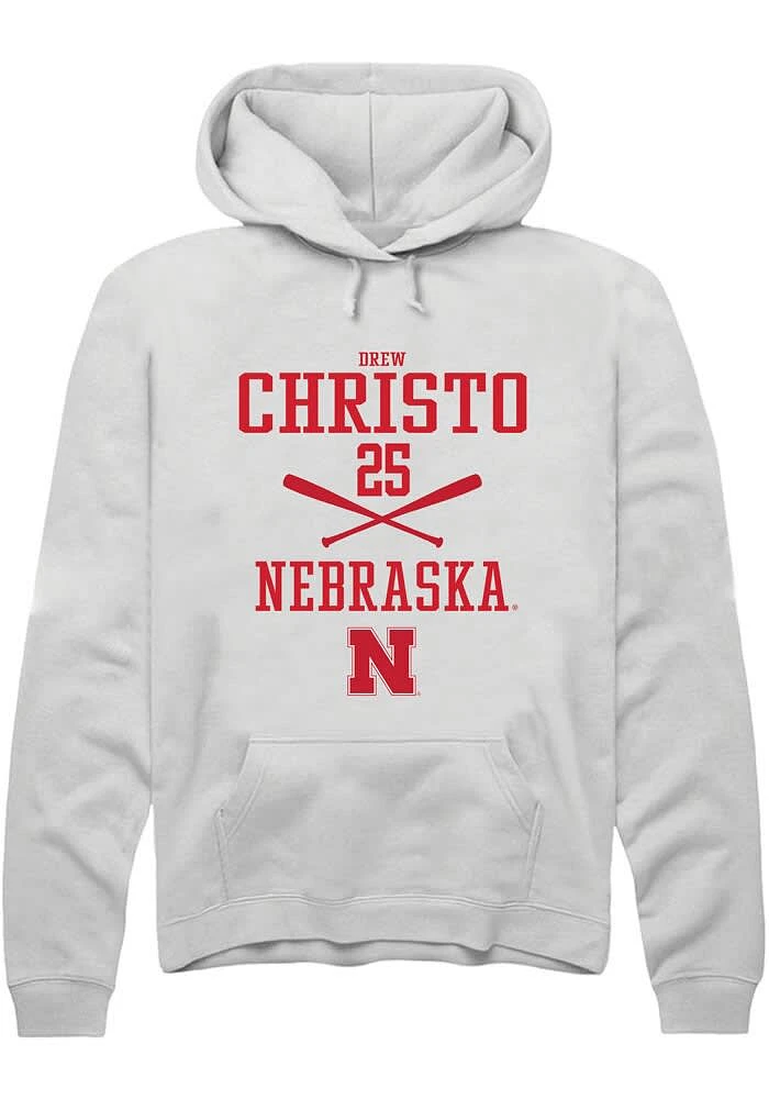 Drew Christo Rally Nebraska Cornhuskers Mens NIL Sport Icon Long Sleeve Hoodie