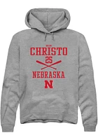 Drew Christo  Rally Nebraska Cornhuskers Mens Graphite NIL Sport Icon Long Sleeve Hoodie