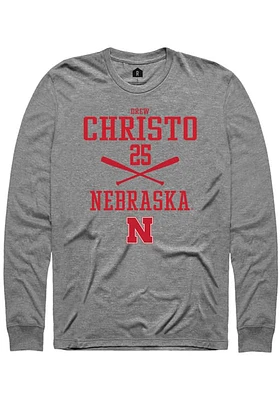 Drew Christo  Nebraska Cornhuskers Graphite Rally NIL Sport Icon Long Sleeve T Shirt