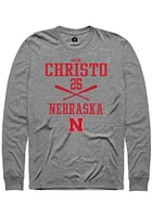 Drew Christo  Nebraska Cornhuskers Graphite Rally NIL Sport Icon Long Sleeve T Shirt