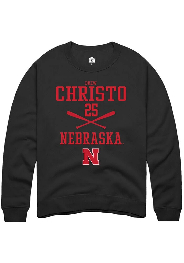 Drew Christo Rally Nebraska Cornhuskers Mens NIL Sport Icon Long Sleeve Crew Sweatshirt