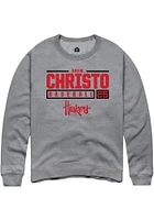 Drew Christo  Rally Nebraska Cornhuskers Mens Graphite NIL Stacked Box Long Sleeve Crew Sweatshirt