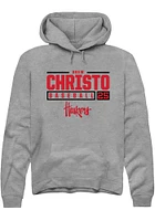 Drew Christo  Rally Nebraska Cornhuskers Mens Graphite NIL Stacked Box Long Sleeve Hoodie