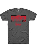 Drew Christo  Nebraska Cornhuskers Dark Grey Rally NIL Stacked Box Short Sleeve T Shirt